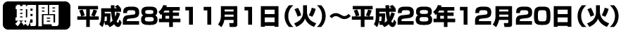 期間 平成28年11月1日(火)～平成28年12月20日(火)