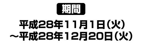 期間 平成28年11月1日(火)～平成28年12月20日(火)